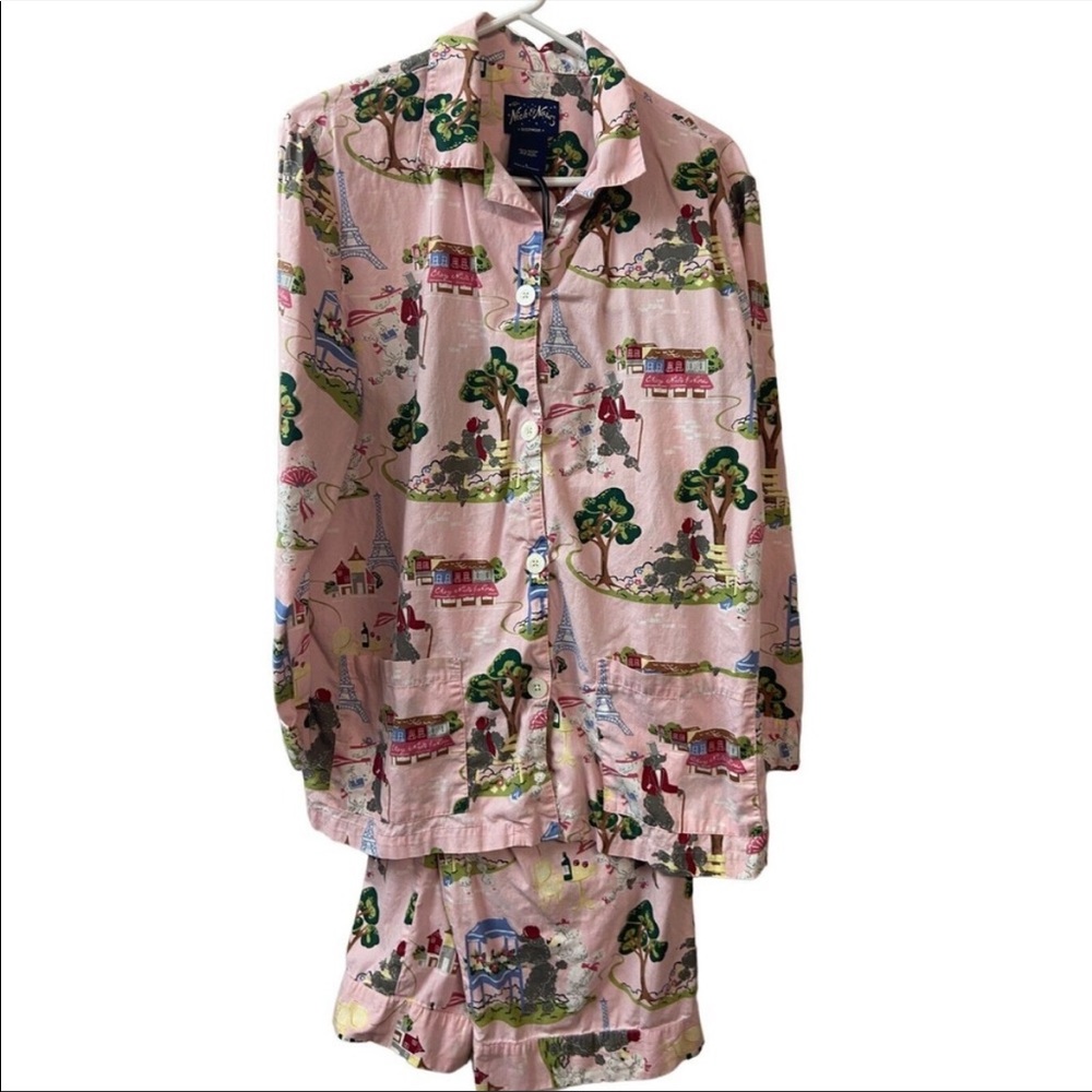 Nick and Nora poodles in Paris pajama set